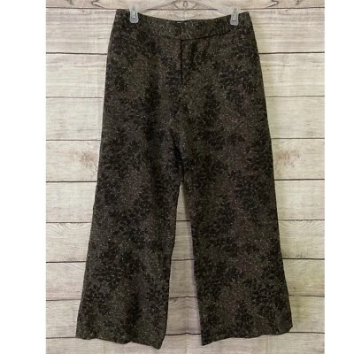 Calça de tornozelo David Brooks feminina floral perna larga cropped marrom - Imagem 1 de 4