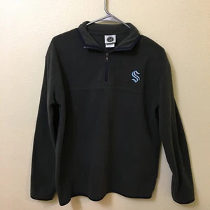 NHL Seattle Kraken Hockey Heather Gray 1/4 Quarter Zip Pullover Jacket Women 4-6 - Picture 1 of 9