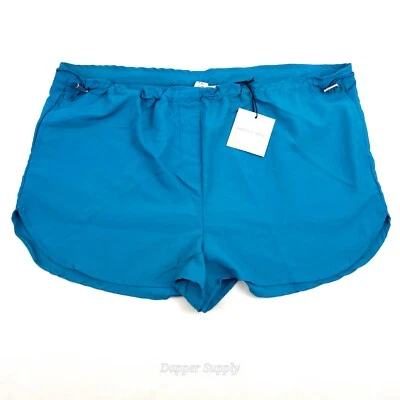 Happily Grey Women's Nylon Adjustable Waist Shorts Sz L Aqua Blue New - Image 1 of 4