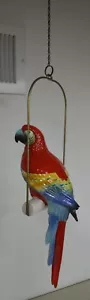 Parrot Tropical Bird Ceramic with Wire Perch 13" tall - Picture 1 of 8