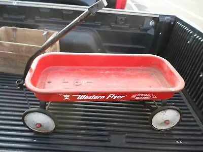  Antiguo vagón Western Flyer de metal rojo antiguo Foto 1 de 4