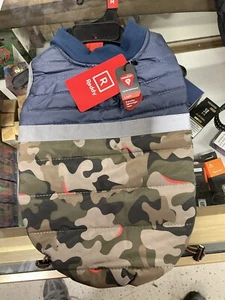 Reddy Size M For 16-18 in Dog Lightweight Reflective Puffer Vest Camouflage Navy - Picture 1 of 3