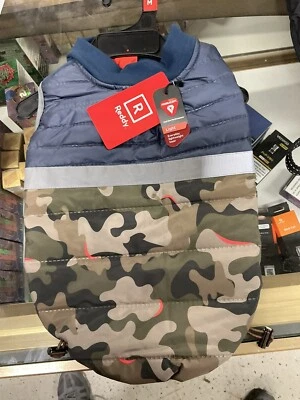 Reddy Size M For 16-18 in Dog Lightweight Reflective Puffer Vest Camouflage Navy - Image 1 of 3