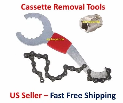 Bike Cycling Cassette Chain Whip Pedal Spanner Lock Ring Remover Wrench Cog Tool - Image 1 of 4