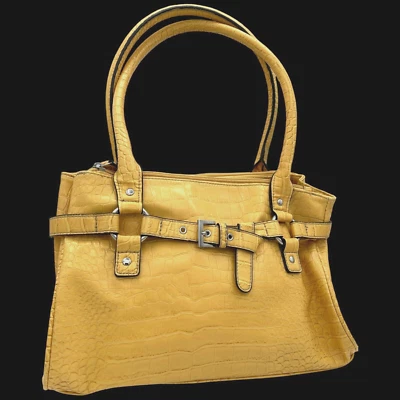 Bolso de hombro croft and barrow amarillo estampado cocodrilo imitación cuero Foto 1 de 4