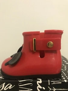 $70 New AUTHENTIC MINI MELISSA DISNEY MINNIE MICKEY MOUSE RAIN BOOTS Sz 5 shoes - Picture 1 of 9