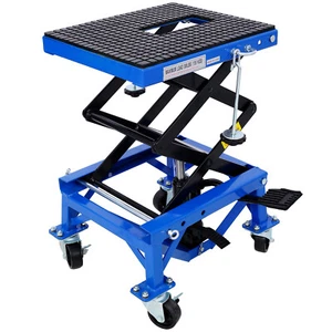 300 lbs Hydraulic Motorcycle Scissor Jack Lift Foot Step Wheels for Dirt Bikes - Bild 1 von 13