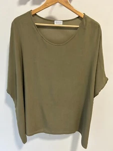 Oversize ladies blouse khaki one size - Picture 1 of 6