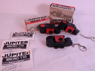 Tres cámaras subminiatura 110, Jupiter micro110, como nuevas, llavero en caja Foto 1 de 4
