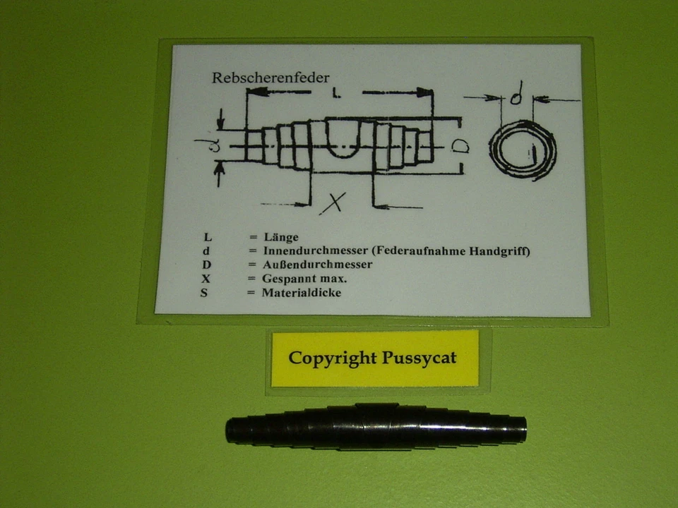Feder Ersatzfeder 60 mm 2 Stk. -GEBLÄUT-   f. alte Gartenschere Baumschere - Bild 1 von 1