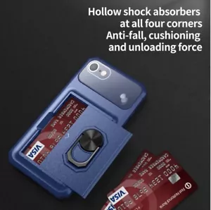 Smartphone Case | iPhone 7/8/SE (2ND) Blue Card holder which creen protector - Picture 1 of 9