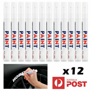 12x White Paint Pens Set Permanent Marker Pen For Car Rubber Tyre Waterproof