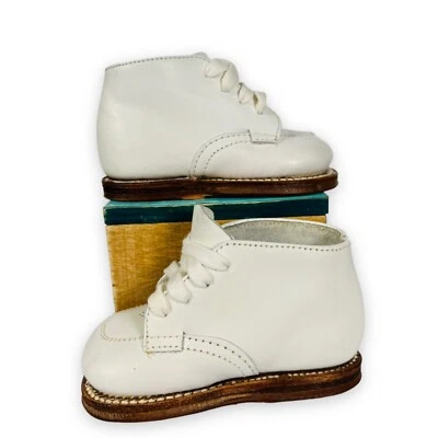 Vintage Made in USA Smocked Style Boots White Toddler 7D - Image 1 of 4