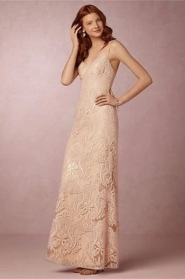 Nuevo en Paquete - Maxi Vestido Audra (BHLDN $350) Lentejuelas de Encaje Rosa - 6 Foto 1 de 2