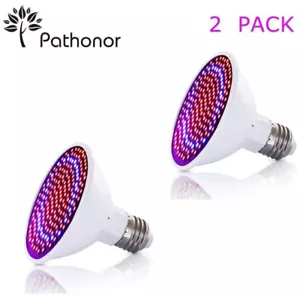 2pc Plant Grow Light Bulb LED Full Spectrum Blue Red E27 E26 Bonsai Micro Greens - Picture 1 of 11