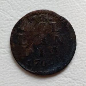 Königreich Niederlande Holland Duit 1709 Kupfer Münze seltener Jahrgang - Bild 1 von 2