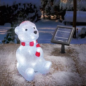 esotec Solarleuchte für außen Eisbär Willy Gartenfigur Weihnachten IP44 102123 - Bild 1 von 10