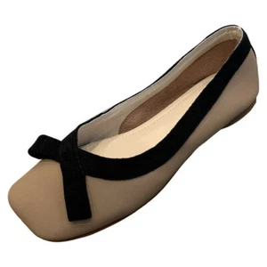 Womens 6 Colors Round Toe OL Bowknot Slip On Dress Loafer Flat Casual Shoes Siz - Picture 1 of 15