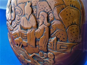 A++ Antique Qing Dynasty carved Chinese Snuff Bottle, Red Brown Jade - Picture 1 of 12
