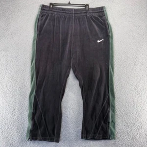 Vintage Michigan State Sweatpants Mens 2XL Black Green Suede Velour Y2k Spellout - Picture 1 of 12