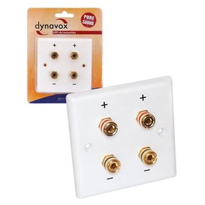 Caja de altavoces Dynavox 4 tomas banana de plástico en caja empotrada estándar - Imagen 1 de 5