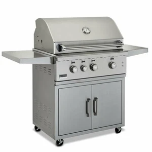 Broilmaster Stainless 34" Gas Grill On Cart- Cast Stainless Steel Burners - Picture 1 of 10