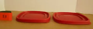 Rubbermaid Easy Find Replacement Red Lid 7J64 6 1/2" Square Lot of 2 O33 - Picture 1 of 3
