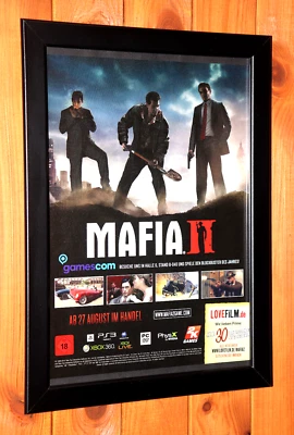Mafia II 2  Xbox 360 Promo Mini Werbeblatt Gerahmt Poster / Ad Page Framed - Bild 1 von 3