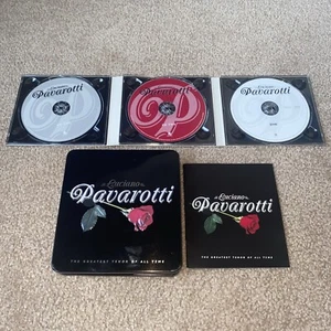 Luciano Pavarotti 3 Disc Set CD DVD Greatest Hits Metal Case Opera Tenor Bonus - Picture 1 of 6