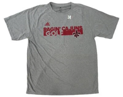 New Louisiana Ragin Cajuns Golf Mens Sizes M-L Gray Performance Adidas Shirt - Image 1 of 4