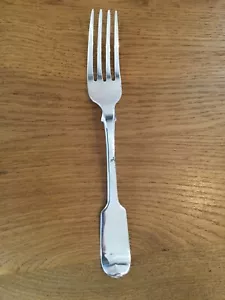 ANTIQUE SOLID IRISH SILVER TABLE FORK FIDDLE PATTERN DUBLIN 1802 - Picture 1 of 3