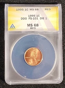 1995 Lincoln Cent Double Die Obverse ANACS MS68 RD Gem BU 1995 DDO red beauty - Bild 1 von 9