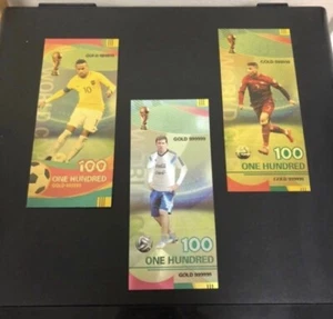 Juego de billetes de 24 K enchapados en oro para la Copa Mundial de Fútbol - Imagen 1 de 7