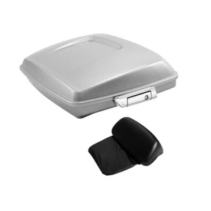 Razor Trunk Backrest Fit For Harley Road King 14+ Charred Steel Lightning Silver - Picture 1 of 10