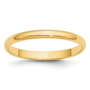10k Yellow Gold 2.5mm Lightweight Half Round Wedding Band Ring Size 10 for Men - Picture 1 of 4