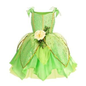 Tinkerbell Halloween Party Cosplay Fairy Costume Girls Princess Tutu Dress