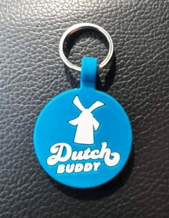 NEW Dutch Bros Pet Tag Key Chain Dutch Buddy Blue Silicone February 2024 Pet Day - Image 1 of 1