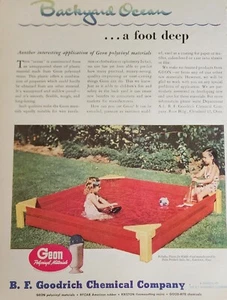 B F Goodrich Revista Imagen Anuncio Patio Trasero Niño Piscina Retro Arte de Pared Decoración - Imagen 1 de 1