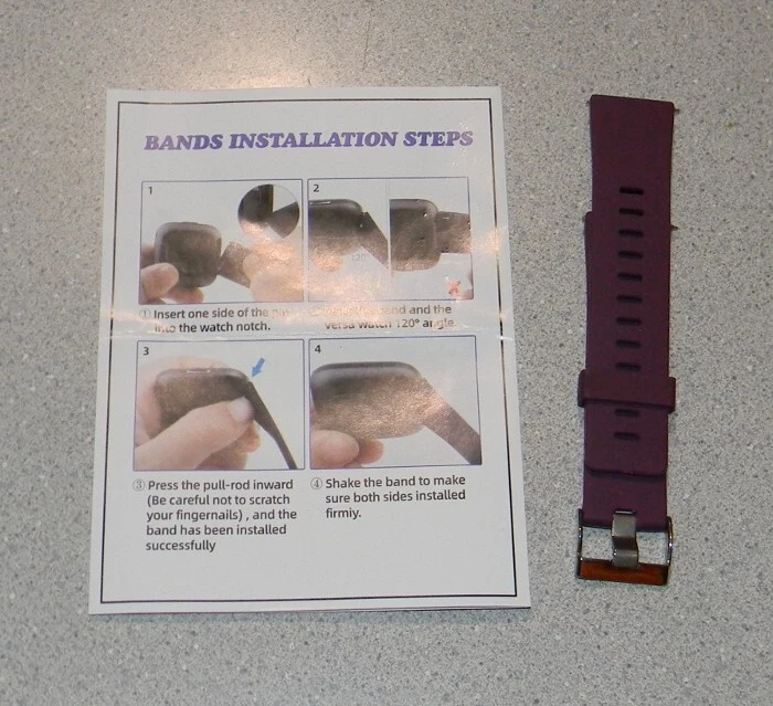 Silicone Replacement Wristband for Fitbit Versa Smartwatch - Purple - Small - Image 1 of 1