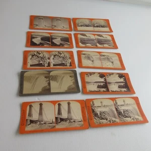 LOTTO 8 Cascate del Niagara George Curtis e 1 sconosciuto Stereoview lotto foto antiche - Foto 1 di 10