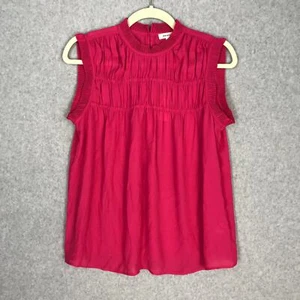 Max Studio Blouse Womens Small Pink Tank Top Pleated Flowy Career Church Classic - Picture 1 of 10