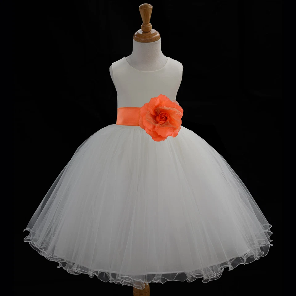 VESTIDO NIÑA FLOR MARFIL CONCURSO LONGITUD T BODA NOVIA 12m 18m 2 4 6 6X 8 10 12 Foto 1 de 1