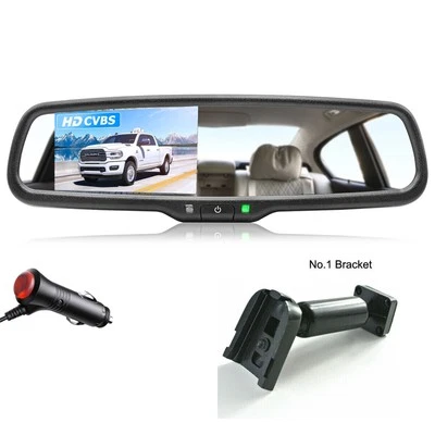 4.3'' OEM Rear View Mirror Monitor with Cigarette lighter power adapter Switch - Image 1 of 4