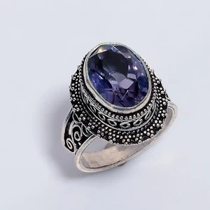 Amethyst Gemstone Vintage Style Handmade Jewelry 925 Sterling Silver Ring n911 - Picture 1 of 6