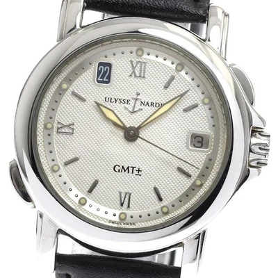 Ulyse Nardin San Marco 203-22 GMT 银色表盘自动表男士腕表_900702 — 第 1/4 张图片