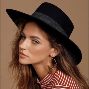 Lack of Color The Sierra Black Wide Brimmed Boater Hat Australian Wool NWT Sz S - Picture 1 of 7