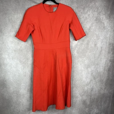 Vestido Lela Rose manga 3/4 mezcla lana en naranja rojo para mujer talla 6 Foto 1 de 4