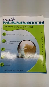 Math Mammoth Grade 6-A Worktext by Maria Miller(2017,SC) Light Blue Series  - Picture 1 of 6