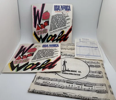 We Are The World USA For Africa Vinyl LP 45 Record 1985 ~ Sorden Music Iowa - Image 1 of 4