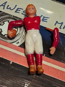 early celluloid football player 1920 era uniform/helmet red/white colors DMGD  - Picture 1 of 5